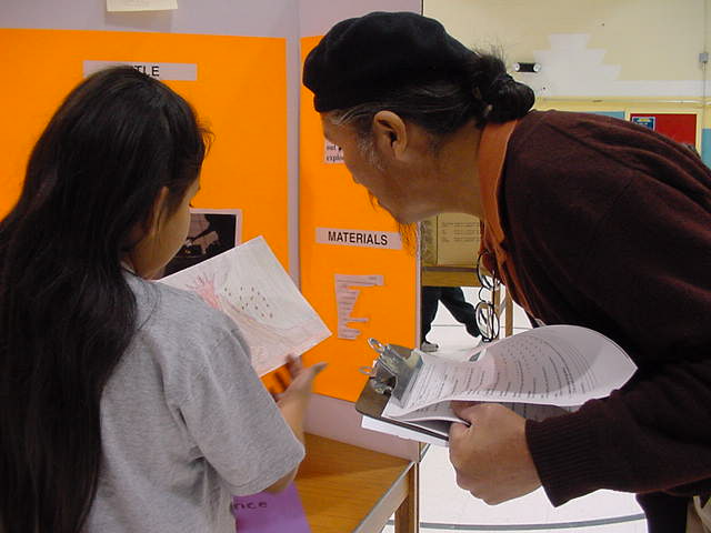 briana and science fair judge