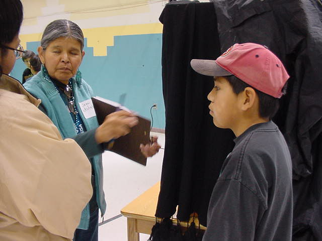 Jakoby and Jean Whitehorse, science fair judge