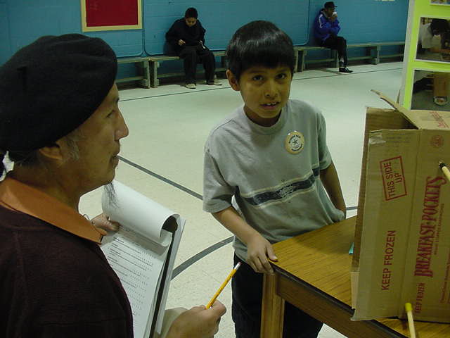 Tryson and science fair judge