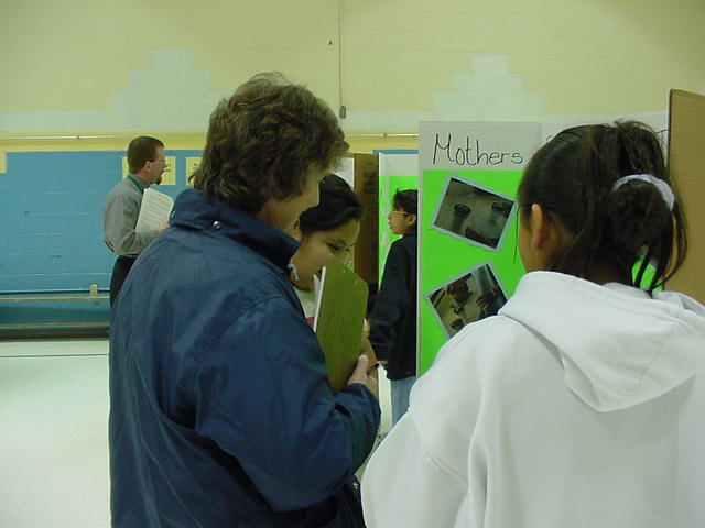 michele and heather with science fair judge