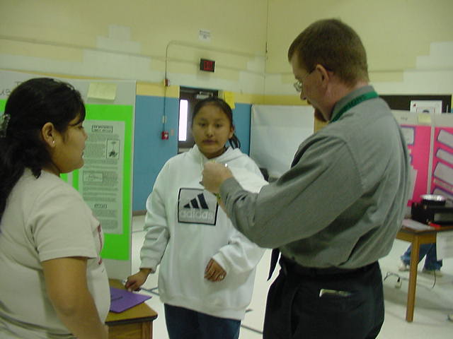 michele and heather with science fair judge